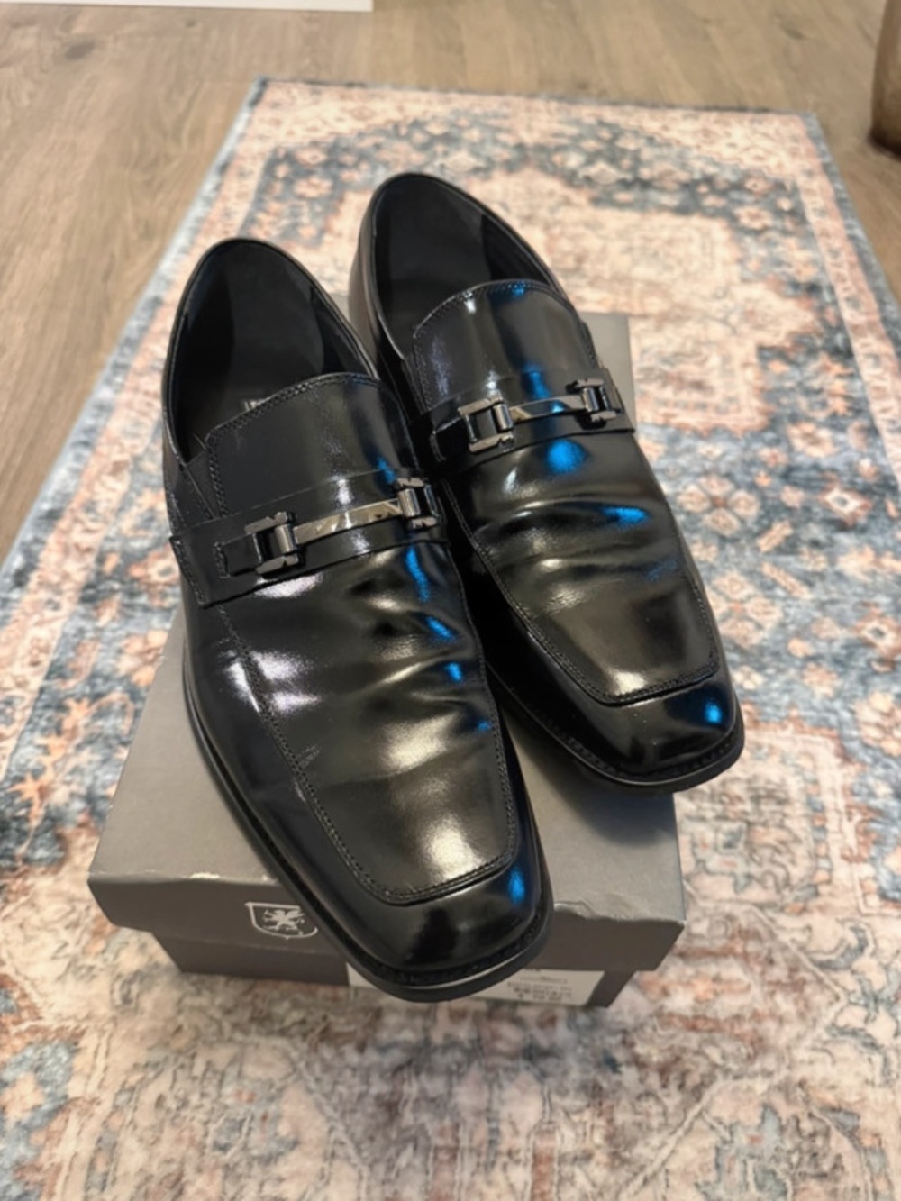 Stacy Adams Black Leather Bit Loafers